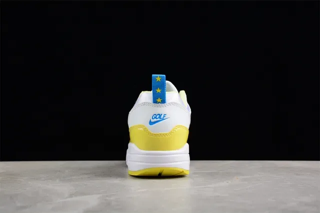 Nike Air Max 1 White Yellow Navy Lifestyle Sneakers 10