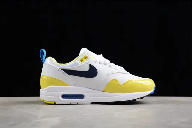 Nike Air Max 1 White Yellow Navy Lifestyle Sneakers 11