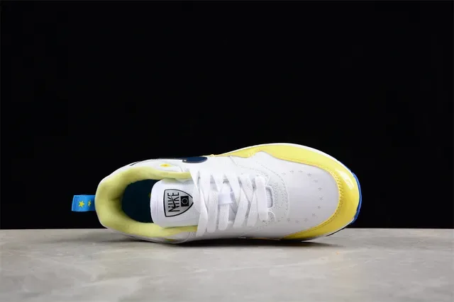 Nike Air Max 1 White Yellow Navy Lifestyle Sneakers 12
