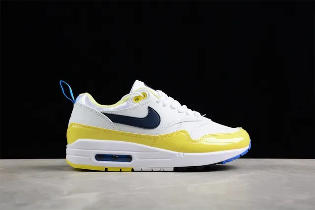 Nike Air Max 1 White Yellow Navy Lifestyle Sneakers 15