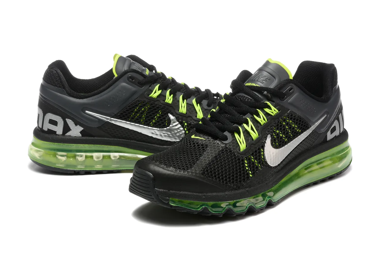 Nike Air Max 2013 Black and Neon Lime Running Shoes 5