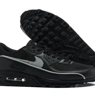 Nike Air Max 90 Black and Metallic Silver Lifestyle Sneakers