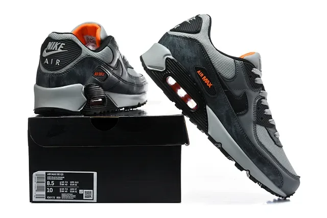 Nike Air Max 90 Black and Metallic Silver Lifestyle Sneakers 13