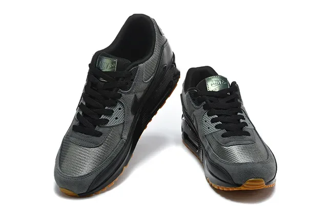 Nike Air Max 90 Black and Metallic Silver Lifestyle Sneakers 21