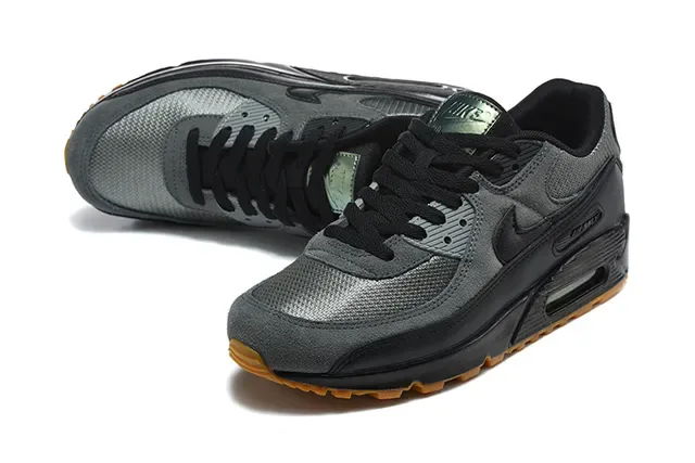 Nike Air Max 90 Black and Metallic Silver Lifestyle Sneakers 22