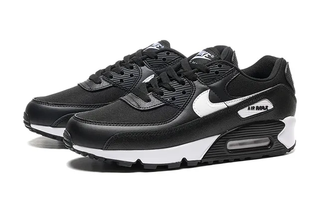 Nike Air Max 90 Black and White Lifestyle Sneakers 5