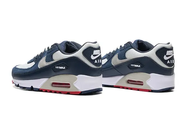 Nike Air Max 90 Bleu Marine Blanc Rouge Sneakers Lifestyle 3