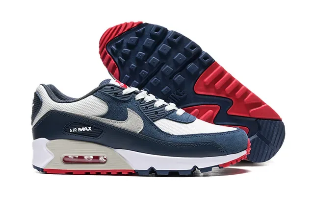 Nike Air Max 90 Bleu Marine Blanc Rouge Sneakers Lifestyle 4