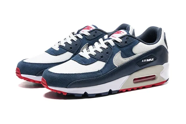 Nike Air Max 90 Bleu Marine Blanc Rouge Sneakers Lifestyle 5