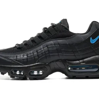 Nike Air Max 95 Black Blue Quilted Upper Visible Cushioning Lifestyle Sneakers