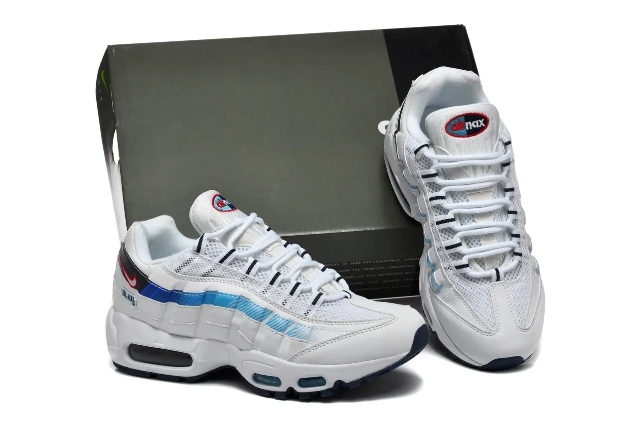 Nike Air Max 95 Detroit Lions Tênis Lifestyle Brancos Azuis Marinhos 2