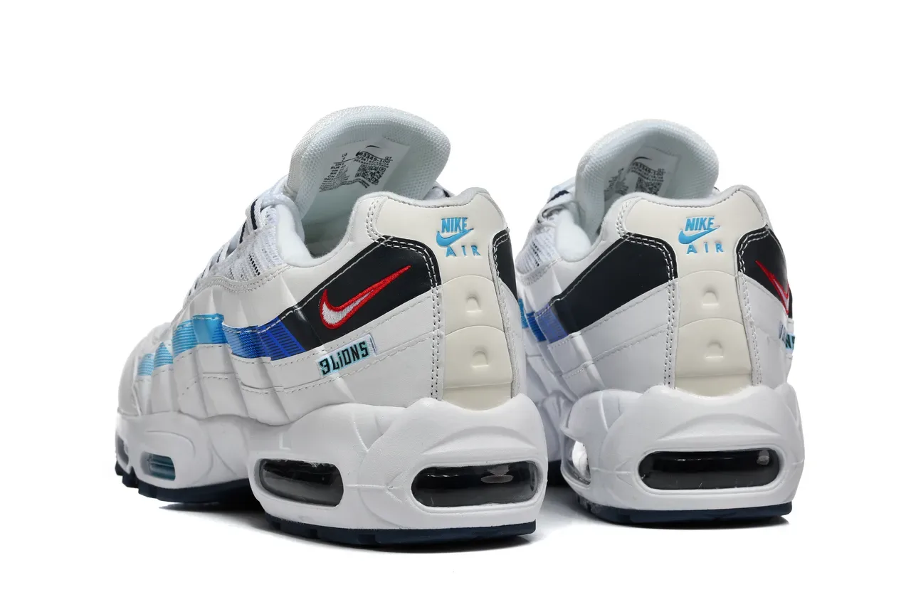 Nike Air Max 95 Detroit Lions Tênis Lifestyle Brancos Azuis Marinhos 3