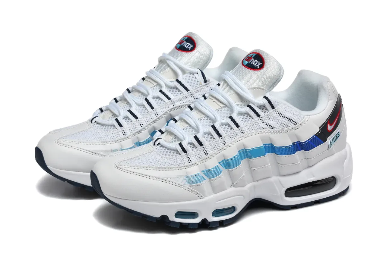 Nike Air Max 95 Detroit Lions Tênis Lifestyle Brancos Azuis Marinhos 5