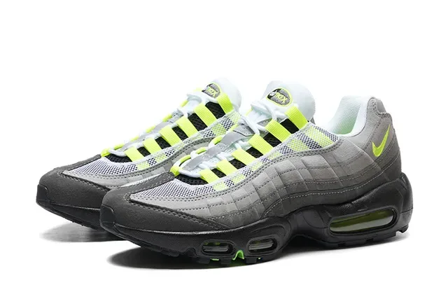 Nike Air Max 95 Gray and Neon Green Lifestyle Sneakers 5