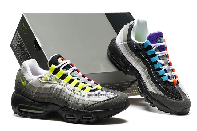 Nike Air Max 95 Gray Orange Purple Lifestyle Sneakers 2