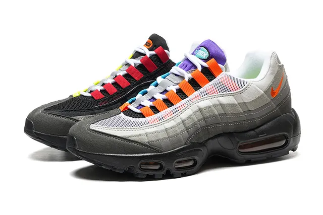 Nike Air Max 95 Gray Orange Purple Lifestyle Sneakers 5