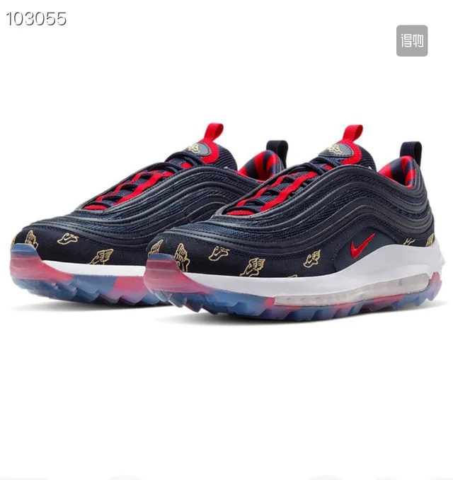 Nike Air Max 97 Golf "Wing It" Navy Red Lifestyle Sneakers 5