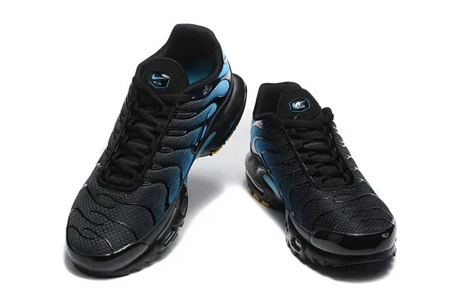 Nike Air Max Plus Black and Blue Wave Lifestyle Sneakers 4
