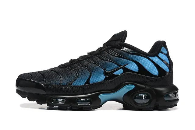 Nike Air Max Plus Black and Blue Wave Lifestyle Sneakers 6