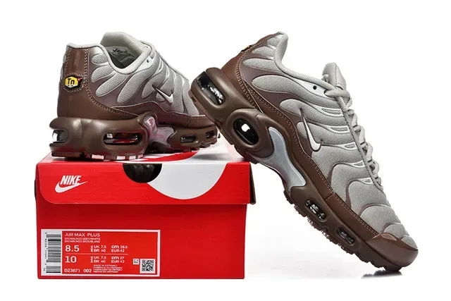Nike Air Max Plus Brown Silver Maroon Lifestyle Sneakers 19