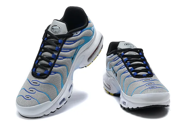 Nike Air Max Plus Gray Blue Wave Lifestyle Sneakers 3