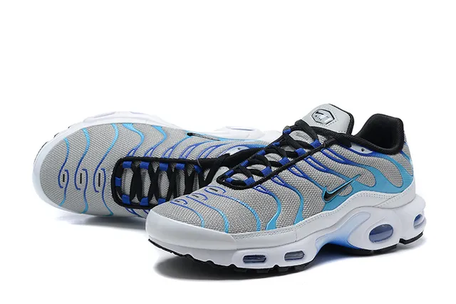 Nike Air Max Plus Gray Blue Wave Lifestyle Sneakers 4