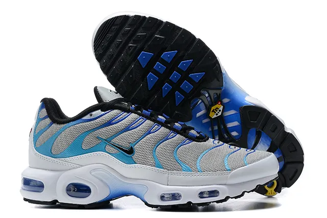 Nike Air Max Plus Gray Blue Wave Lifestyle Sneakers 5