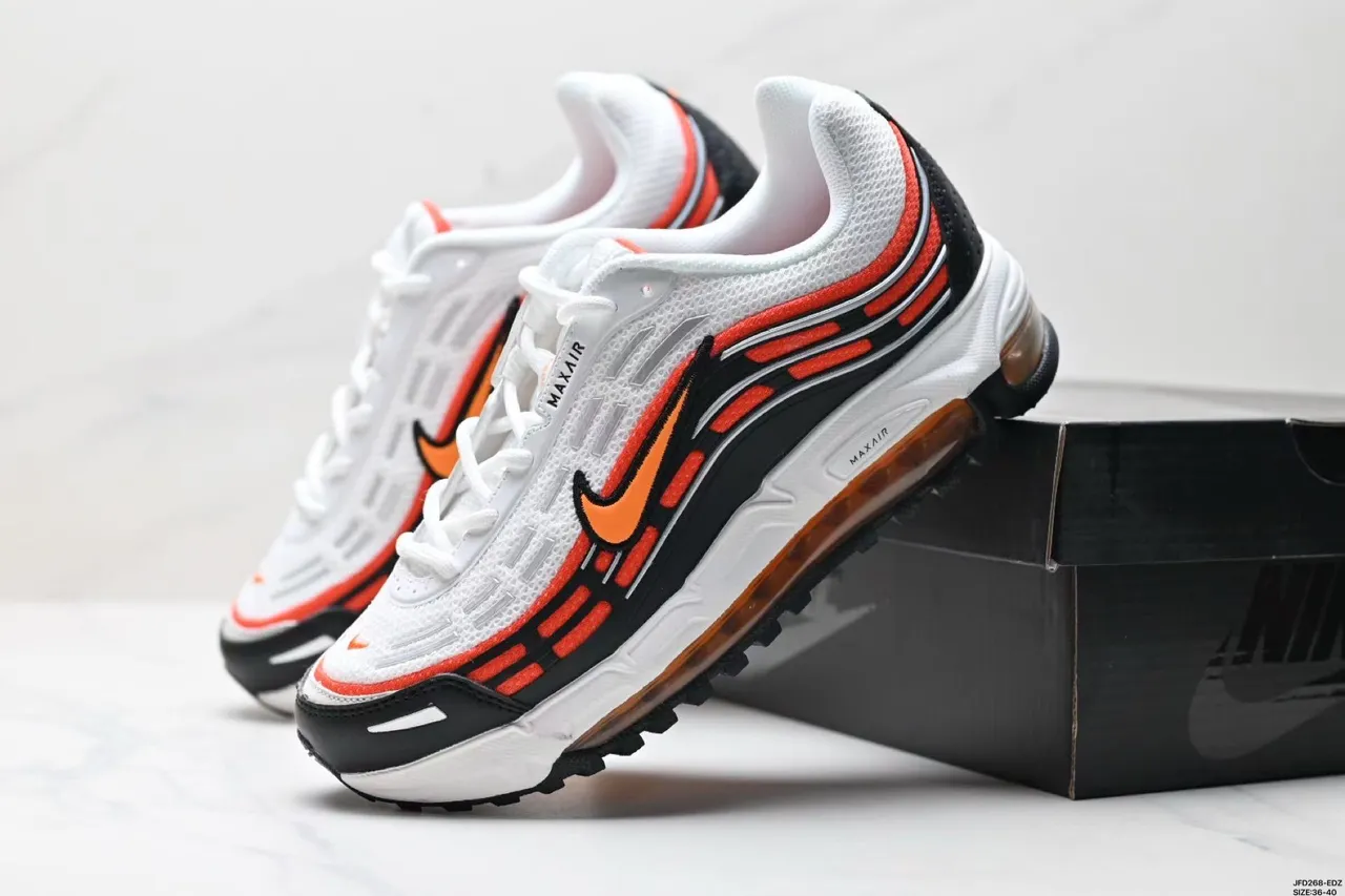 Nike Air Max Plus White Black Orange Lifestyle Sneakers 9
