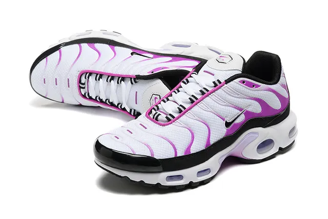 Nike Air Max Plus White Purple Black Lifestyle Sneakers 4