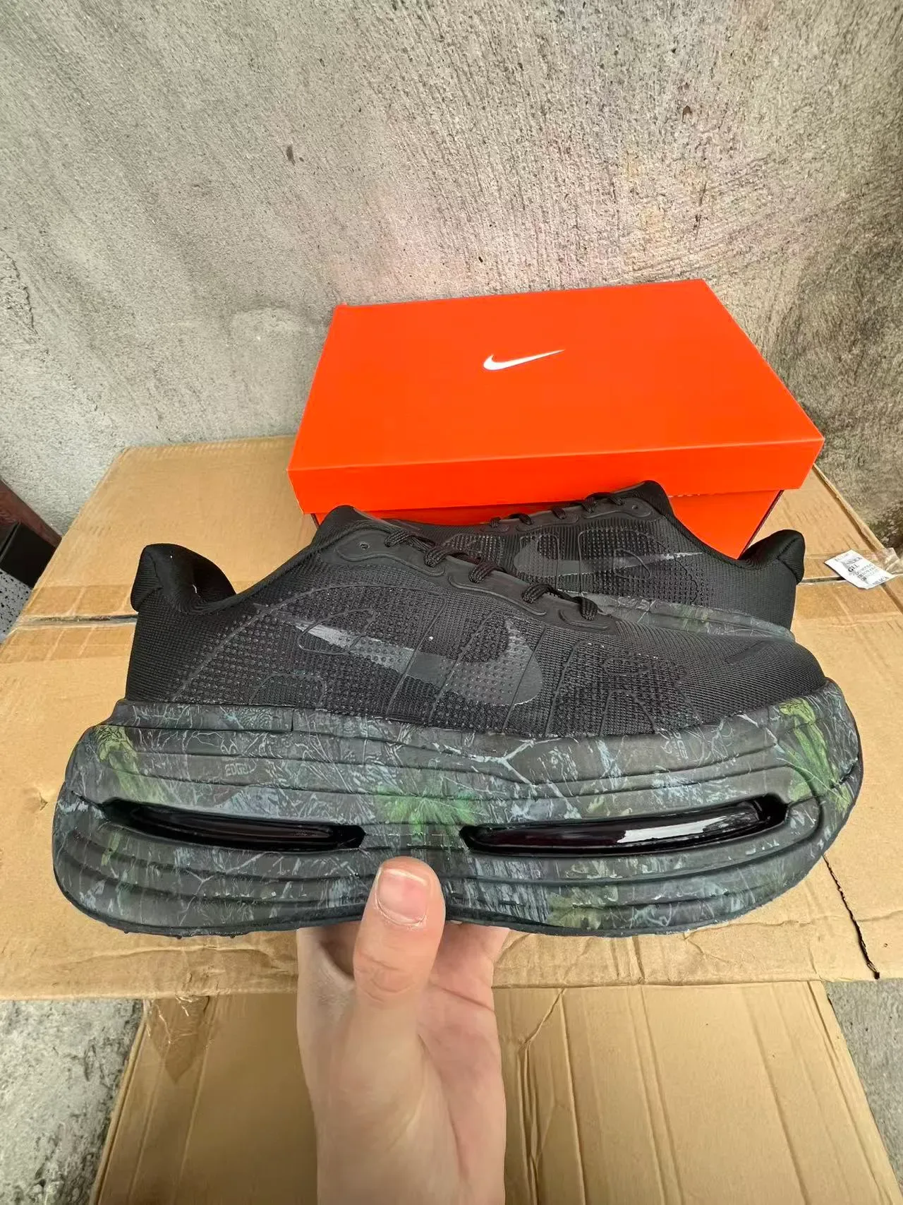 Nike Air Max Scorpion أسود أخضر نسيج أعلى ماربل ميدسول كونكي سنيكر 7