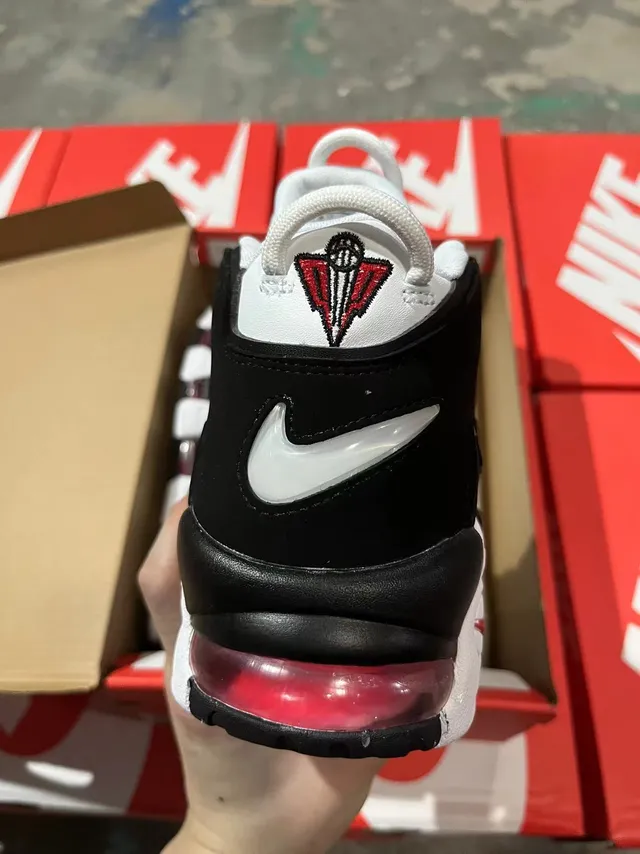Nike Air More Uptempo White Black Red Basketball Shoes 5