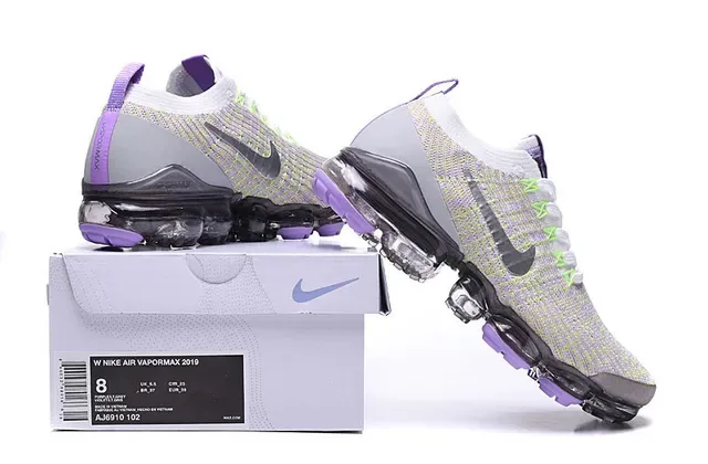 Nike Air VaporMax Flyknit 3 Lime Green Purple Lifestyle Sneakers 2