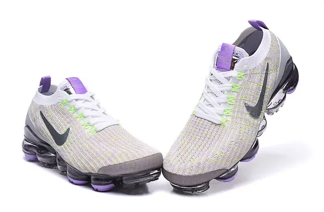 Nike Air VaporMax Flyknit 3 Lime Green Purple Lifestyle Sneakers 4