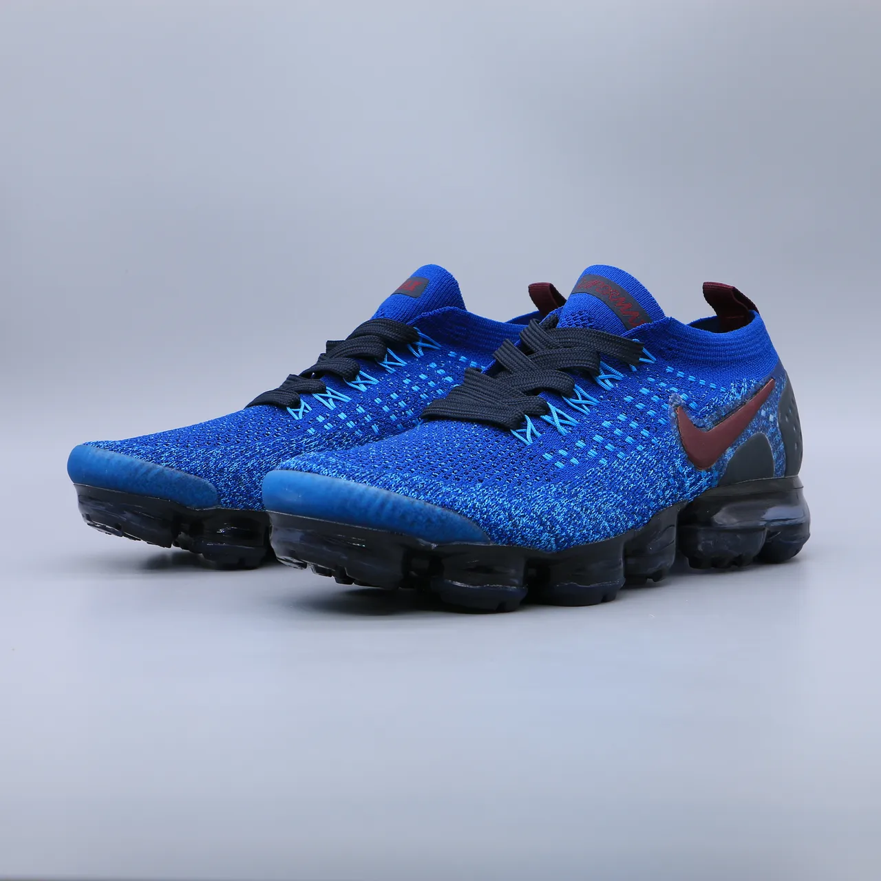 Nike Air VaporMax Flyknit Blue Burgundy Lifestyle Sneakers 4