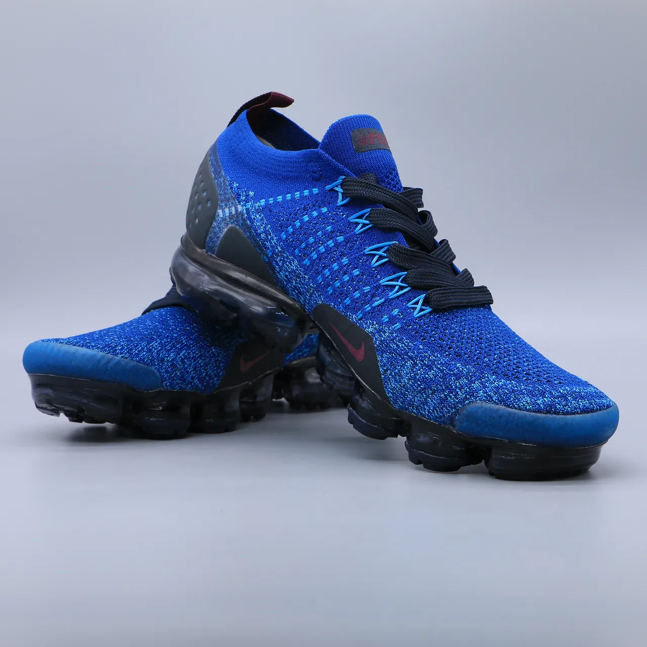 Nike Air VaporMax Flyknit Blue Burgundy Lifestyle Sneakers 6
