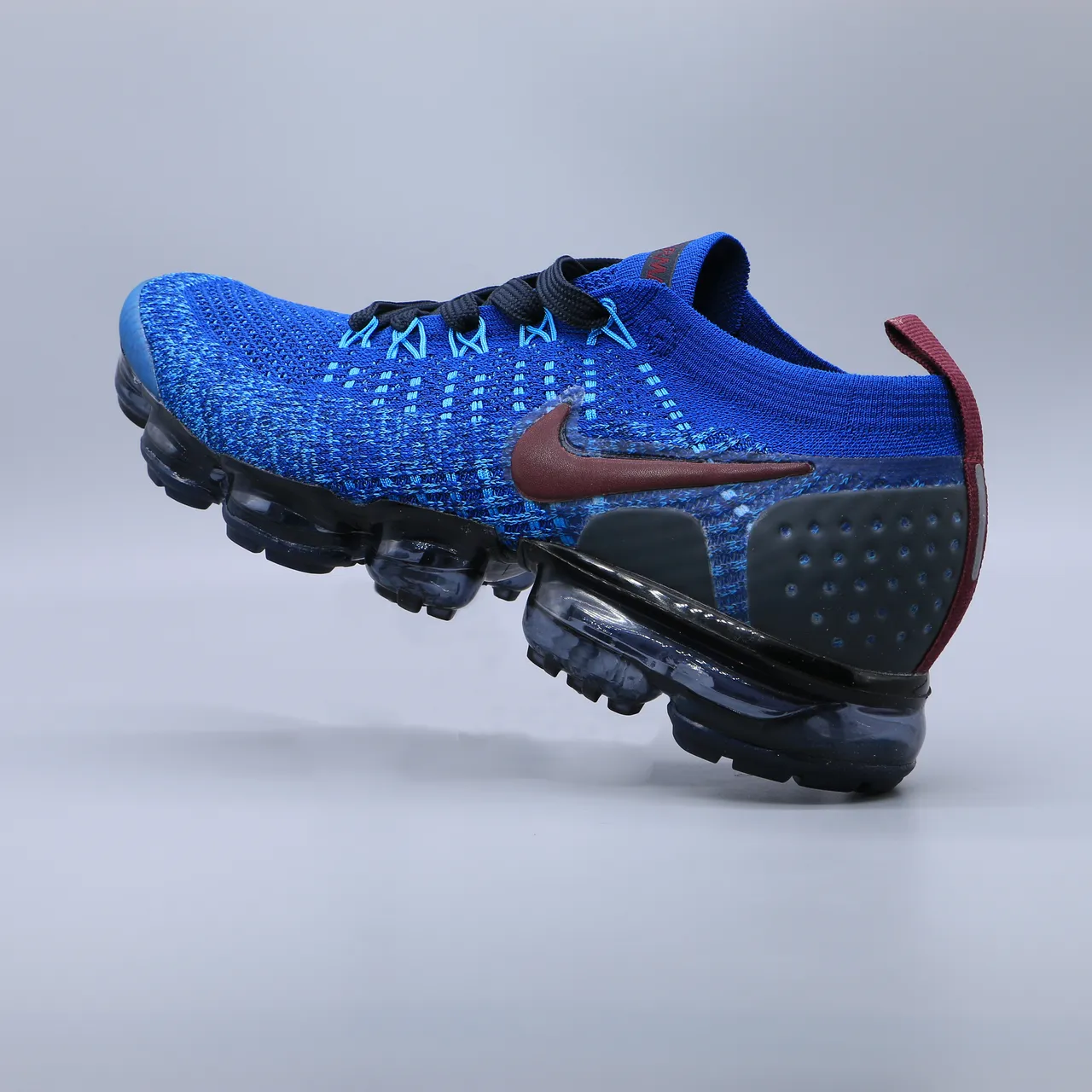 Nike Air VaporMax Flyknit Blue Burgundy Lifestyle Sneakers 7