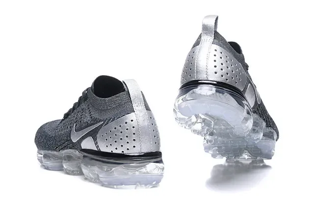 Nike Air VaporMax Flyknit Gray Silver Lifestyle Sneakers 3