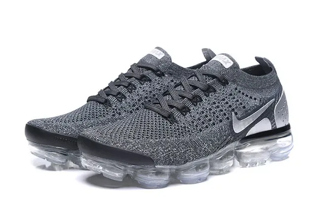 Nike Air VaporMax Flyknit Gray Silver Lifestyle Sneakers 8