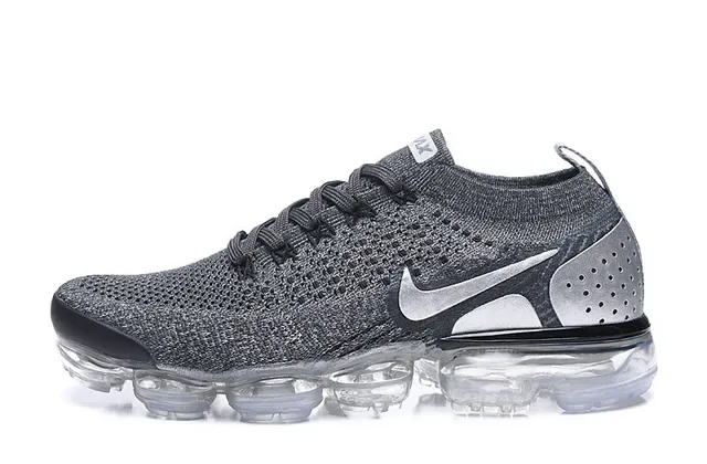 Nike Air VaporMax Flyknit Gray Silver Lifestyle Sneakers 9