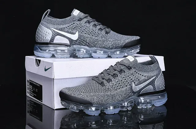 Nike Air VaporMax Flyknit Gray Silver Lifestyle Sneakers 10