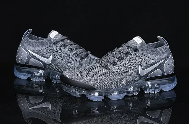 Nike Air VaporMax Flyknit Gray Silver Lifestyle Sneakers 14