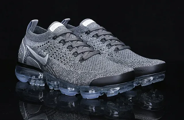 Nike Air VaporMax Flyknit Gray Silver Lifestyle Sneakers 16