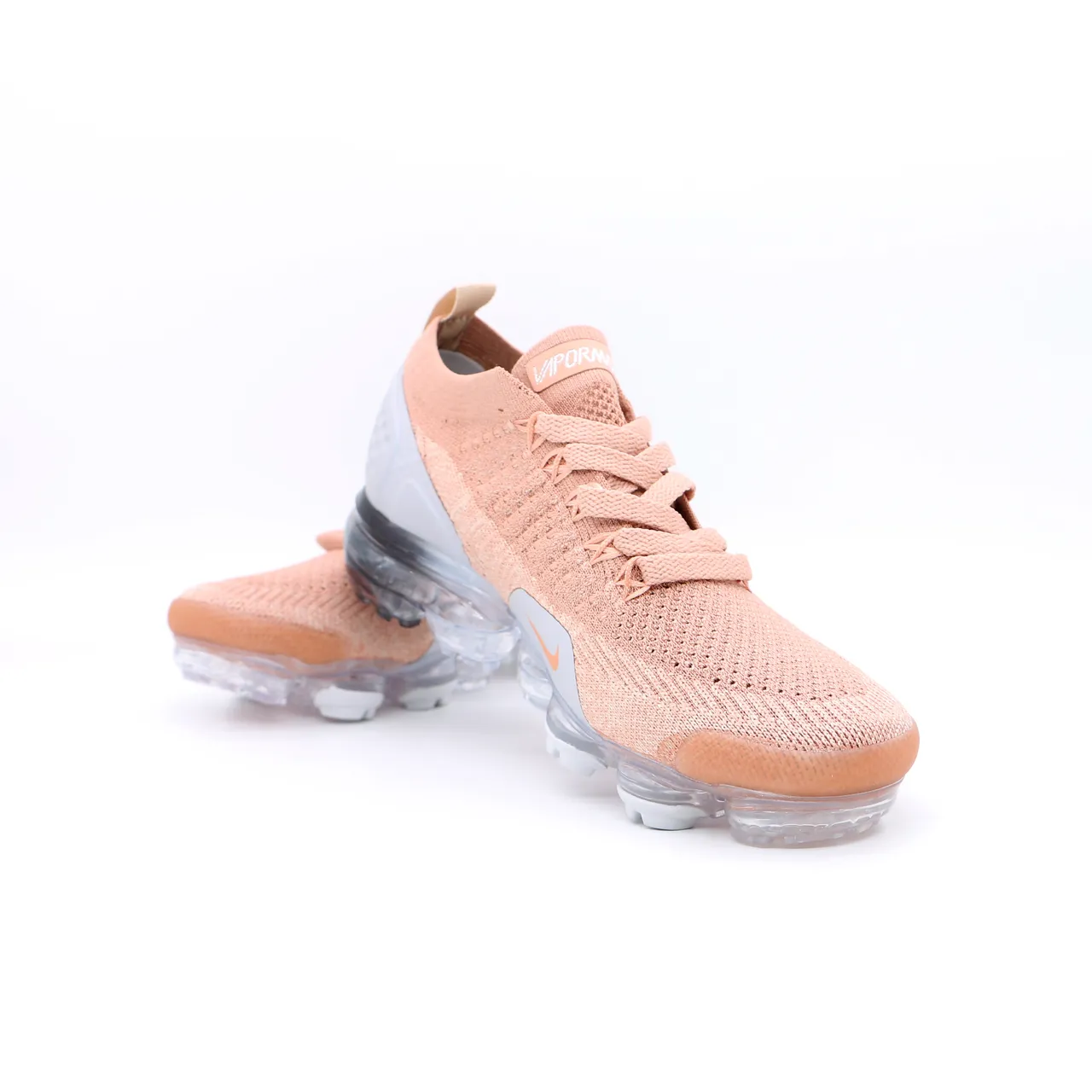 Nike Air VaporMax Flyknit Peach Metallic Gold Lifestyle Sneakers 7