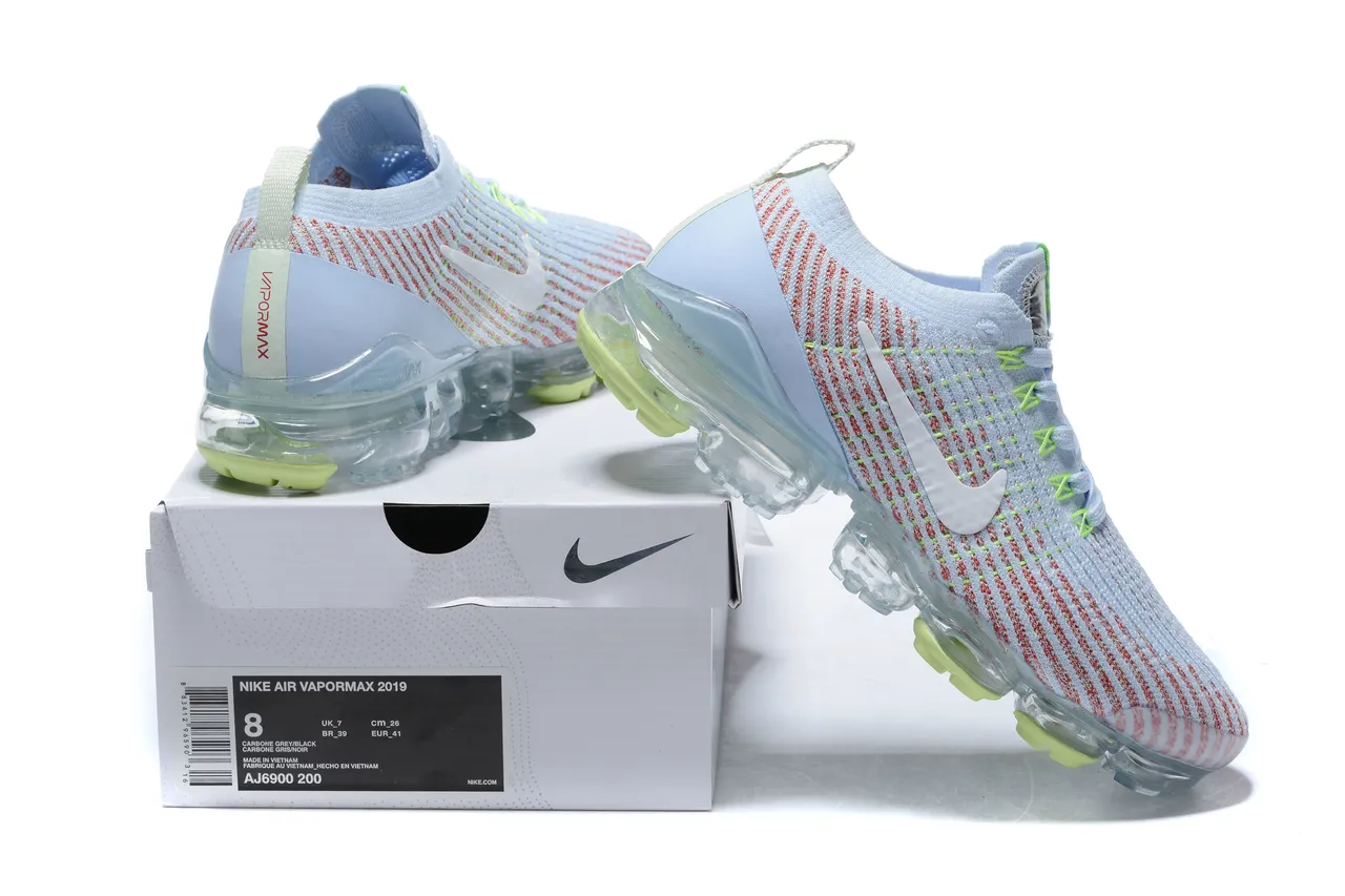 Nike Air VaporMax Light Blue Coral Neon Running Shoes 8