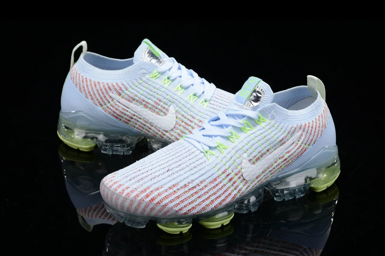 Nike Air VaporMax Light Blue Coral Neon Running Shoes 12