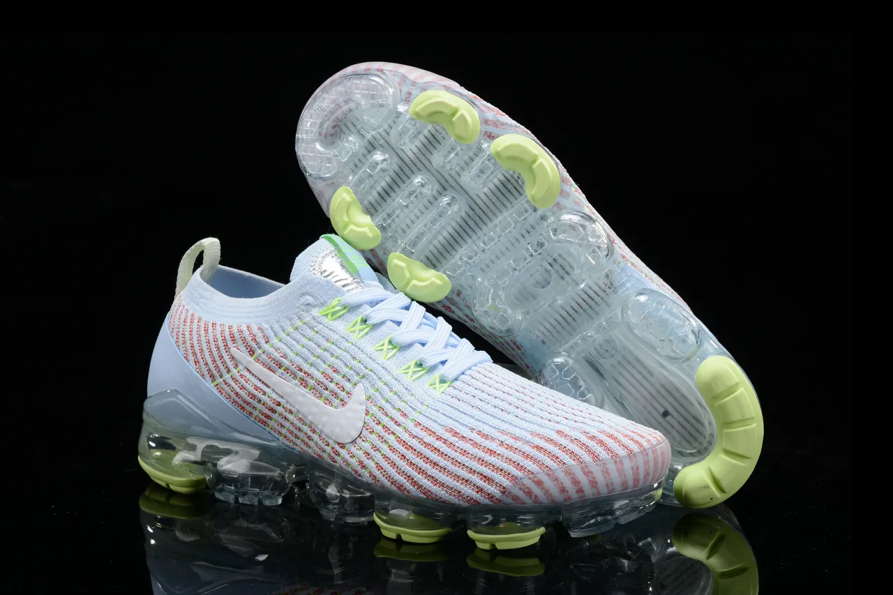 Nike Air VaporMax Light Blue Coral Neon Running Shoes 13