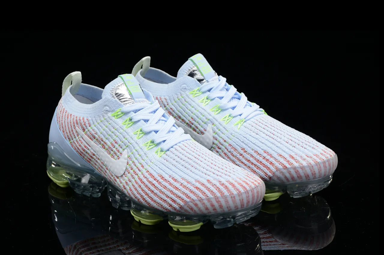 Nike Air VaporMax Light Blue Coral Neon Running Shoes 14