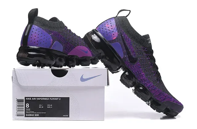 Nike Air VaporMax Tênis de corrida gradiente roxo Flyknit 2