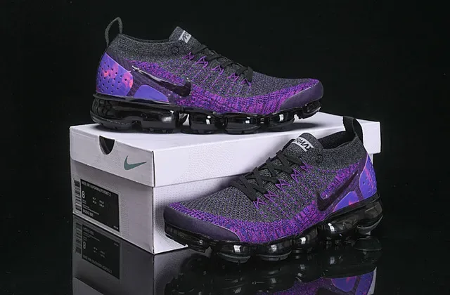 Nike Air VaporMax Tênis de corrida gradiente roxo Flyknit 10