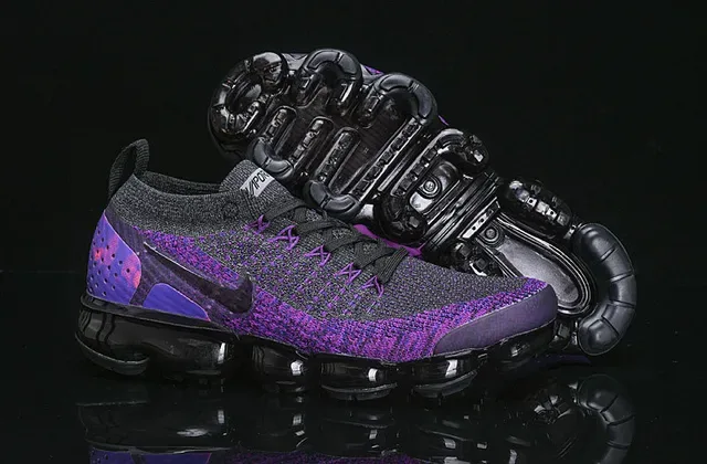Nike Air VaporMax Tênis de corrida gradiente roxo Flyknit 15